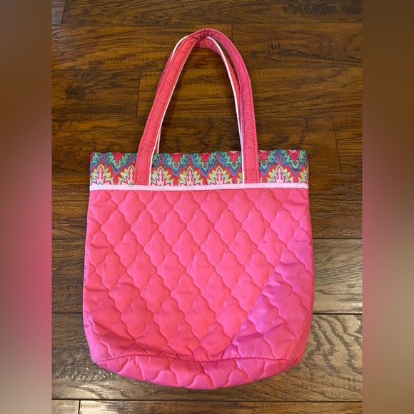 Cinda B Essential Tote Quilted Calypso Pink Shoulder Bag Purse Snap Bright - Picture 4 of 9